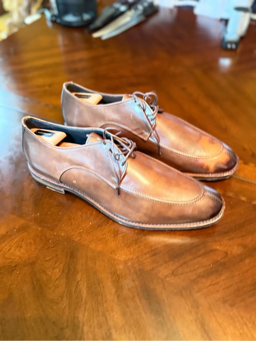 Allen Edmonds Brown Leather Lace-Up Derby Shoes